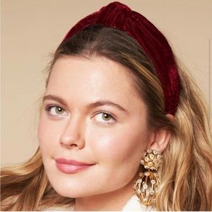 Lele Sadoughi burgundy velvet headband